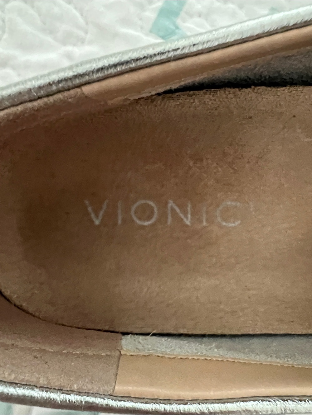 Vionic Silver Metallic Penny Loafers - Picture 2 of 5